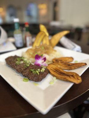 Churrasco with yuka and plantains!!