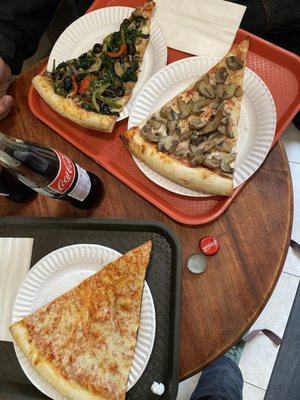 Coke and slice of pizza