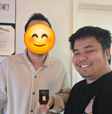 Tax Help Office just gave out the first of three 5g gold bar to M. M is the client with the lucky number 333 to be e-filed.