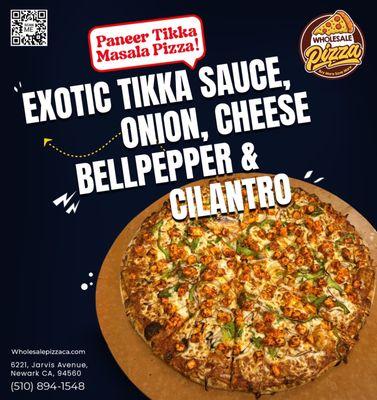 Paneer tikka masala pizza