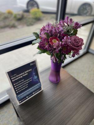 Never seen fresh flowers at the dentist before, love it