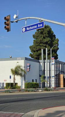 Narbonne Ave with a new Street Sign 07-17-2025