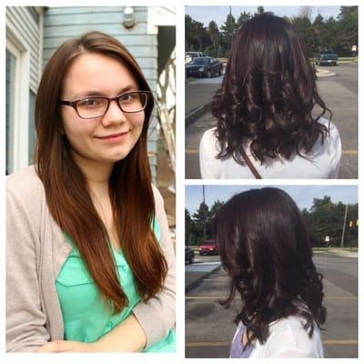 A before and after done by Stylist Jailyn