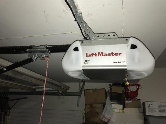 Chain drive garage door opener installation