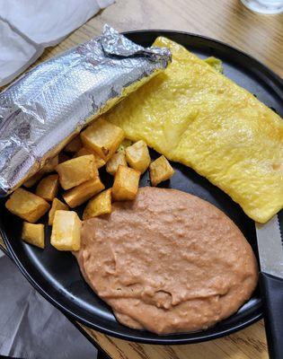 Cheese omelet brunch plate