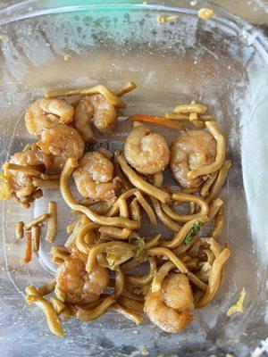 Amount of shrimp you get in the large order of shrimp LoMein