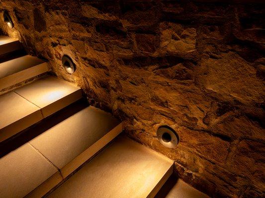 Hardscape lighting to improve aesthetics and safety.