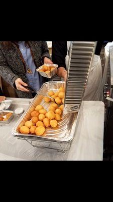 Hot and fresh out of the fryer.... Loukoumades.