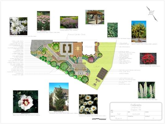Back yard Landscape Design. Kingston, MA.