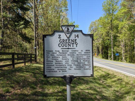 Orange County/Greene County Marker