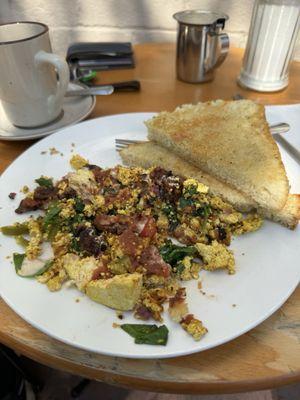 My scramble and that amazing homemade bread/toast