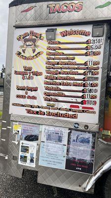 Menu as of 01.07.2025