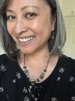 woman with a necklace