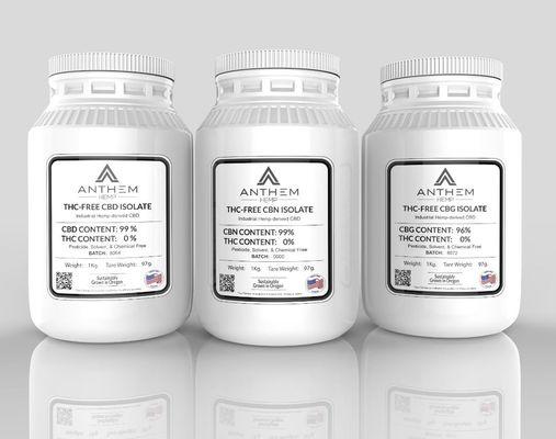 CBD Isolate, CBG Isolate, CBN Isolate