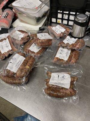 Custom made sausage are available from February through October