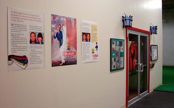 The wall outside the school