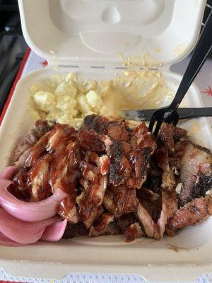 Brisket, grilled chicken