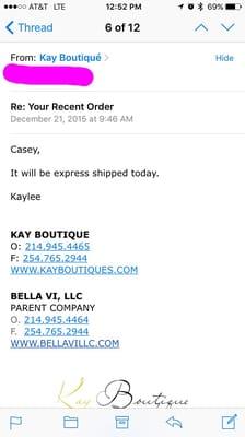 Promises of shipping