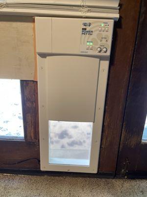 This is a wifi enabled dog door.