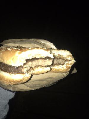 Ordered a regular Whopper with NO modifications... got two buns with a plain patty...
