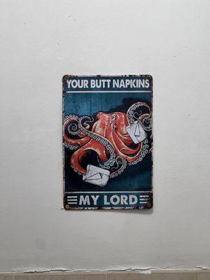 The men's bathroom wall above the toilet lol