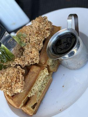 Chicken and waffles.