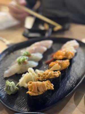 Uni, Scallop, Sweet Shrimp, Fresh Fish