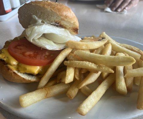 Cheeseburger with side fries