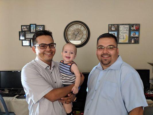 My brother and I with Remy my son, future Realtor.
