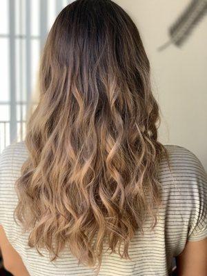 Hair by Sara. I am a natural dark brown brunette. Wanted an ombré. Went back to get low lights. Love it entirely!