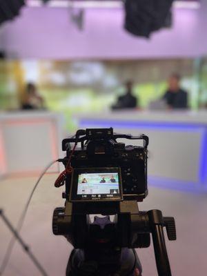 On set recording of TV show