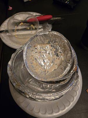 Tried to get pics of the food before but it didn't last long enough  Steak Pie Chicken Pie Seafood Pie