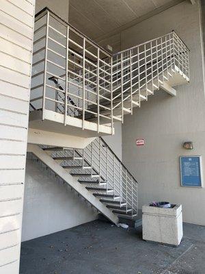 Stairs to take to get to Comotronics