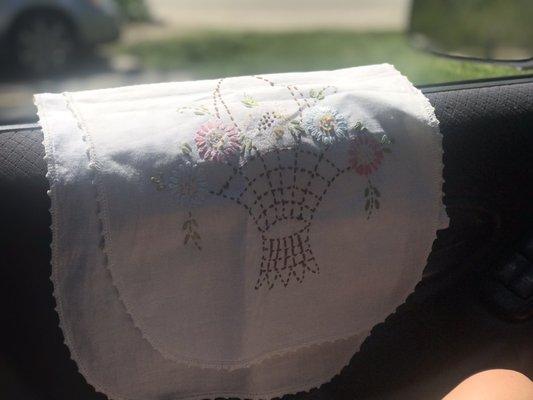 $3 vintage dresser scarf