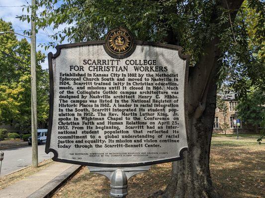 Scarritt College for Christian Workers Historical Marker, Nashville