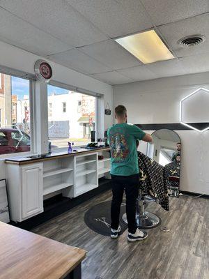 My 5 y/o getting his cut