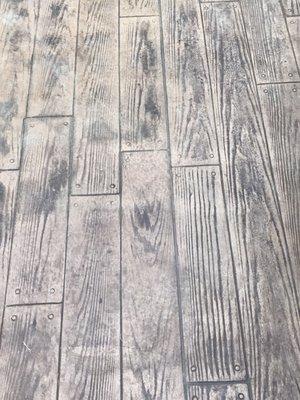 Wood stamped concrete,