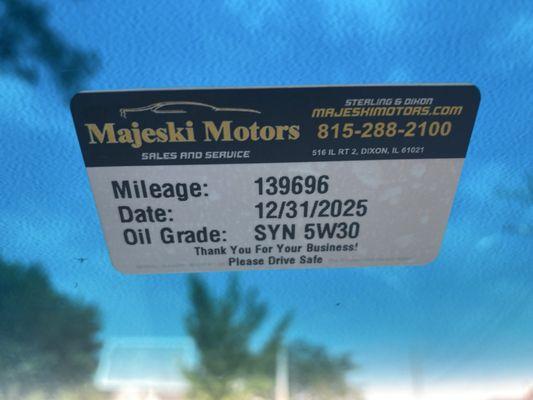 To stupid to put the right date or the right oil in my vehicle. They said it was a typo.