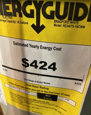 The appliances are extremely energy-inefficient. Be prepaid to pay high electricity bills over $300 per month.