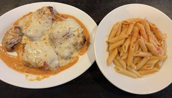 Chicken Parmesan with Vodka Sauce