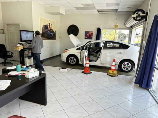 Clean and bright shop.