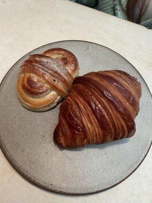 Croissant and cardamom bun