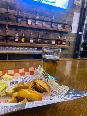 turtle wedges, coors light on draft