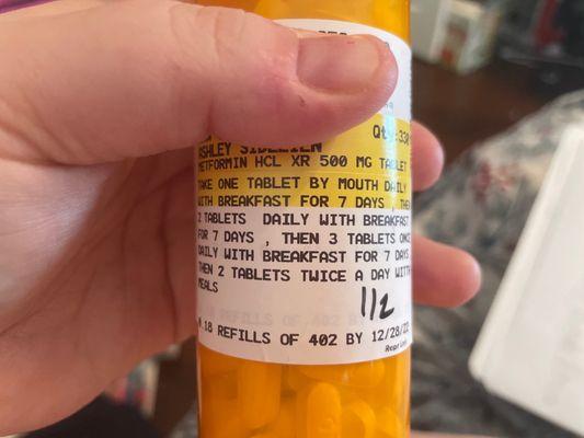 So many directions for one pill bottle that didn't give it time to work. Got it fixed at texas Childrens