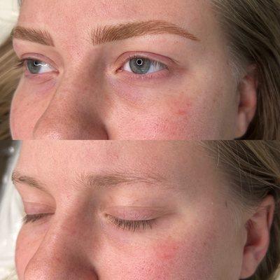 Before Microblading on Left Eyebrow