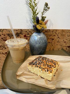 Iced latte & honey quesadilla (GF)