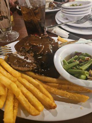 Second-order Salisbury beef steak cooked just right!
