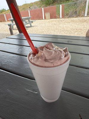 Strawberry Banana Melody with slivered almonds. Yum!