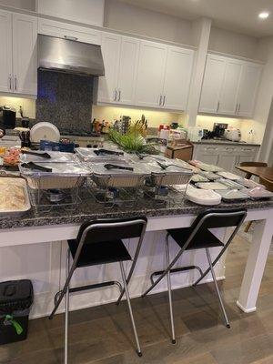 Staff set up our Taco Station