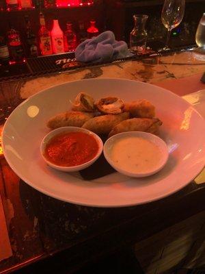 Lasagna egg rolls awesome! Great new bar in hopatcong check it out the have aged steaks and short rib! At great prices